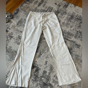 Roxy linen pants size large cream color